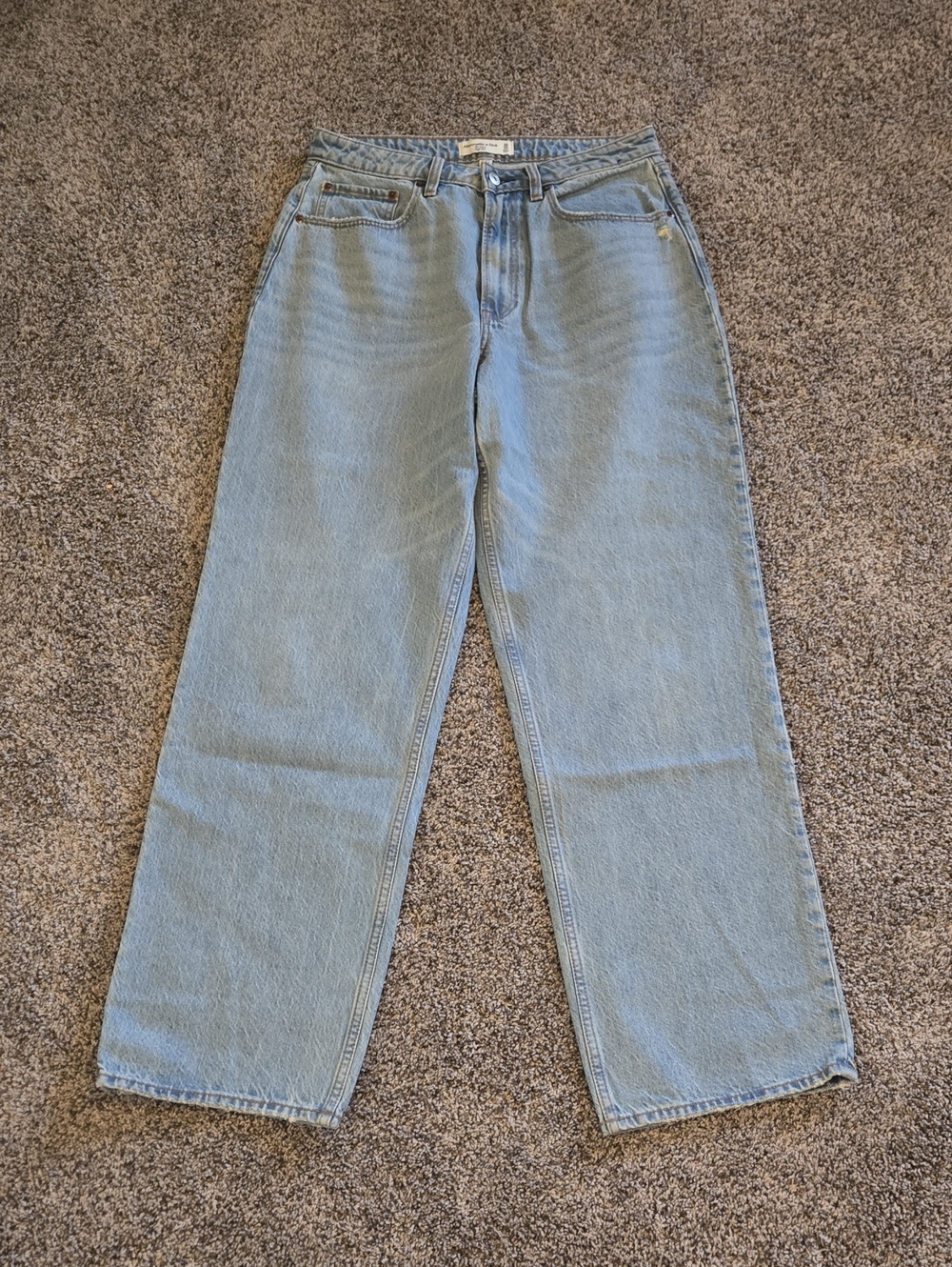 Abercrombie & Fitch light blue high-rise relaxed jeans